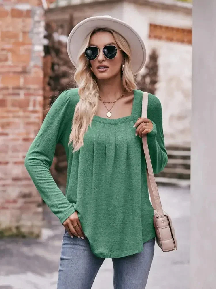 Square Neck Long Sleeve T-Shirt - Update AvenueT-ShirtsTrendsi1001006189711641001006189711640ddf3d67 - eb32 - 403f - b884 - 2a81dd4835e5 - Max - OriginGreen