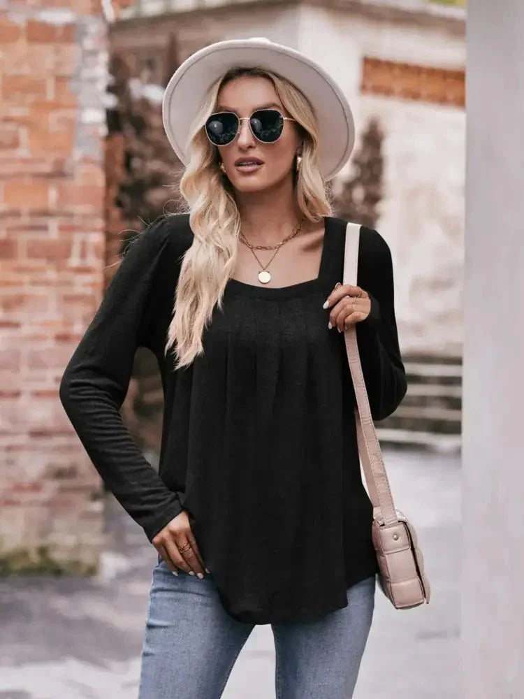 Square Neck Long Sleeve T-Shirt - Update AvenueT-ShirtsTrendsi100100618973610100100618973610dad5e71c - 1c00 - 42f1 - 9805 - a7c3638a764b - Max - OriginBlack