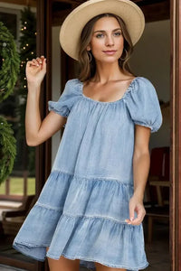 Square Neck Puff Sleeve Denim Dress - Update AvenueDenim Dresses & SkirtsTrendsi1001006863718261001006863718261a90f7e1 - e5e2 - 4491 - a25b - 57f2a39d6b50 - MaxLight