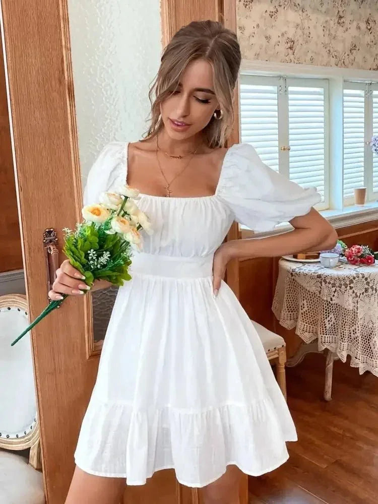 Square Neck Puff Sleeve Mini Dress - Update AvenueTrendsi100100027391580100100027391580e407ab0687904769a5a3e22191bf97e1 - Max - OriginWhite