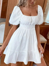 Square Neck Puff Sleeve Mini Dress - Update AvenueTrendsi1001000273915801001000273915800bee3b3f314a442ebf9a35b858016d26 - Max - OriginWhite