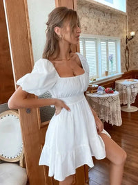 Square Neck Puff Sleeve Mini Dress - Update AvenueTrendsi1001000273915801001000273915803c52a27debe24fefa188391259db363d - Max - OriginWhite