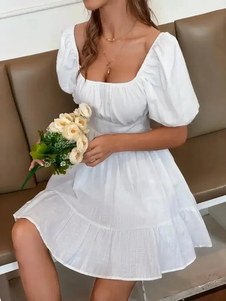 Square Neck Puff Sleeve Mini Dress - Update AvenueTrendsi10010002739158010010002739158022f48f756f8b41f38e3f56c3c0ad8517 - Max - OriginWhite