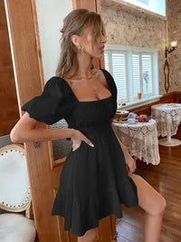 Square Neck Puff Sleeve Mini Dress - Update AvenueTrendsi100100027398055100100027398055fbfc3105040348f988b72f1148a5c30c - Max - OriginBlack