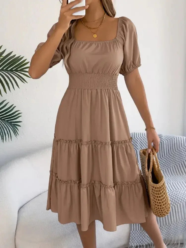 Square Neck Short Puff Sleeve Dress - Update AvenueEffortless Elegance: DressesTrendsi100100261751425100100261751425b46752d4 - 7893 - 4573 - 9a81 - efc7e8974472 - Max - OriginCamel
