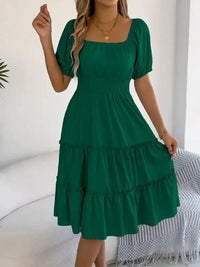 Square Neck Short Puff Sleeve Dress - Update AvenueEffortless Elegance: DressesTrendsi1001002617553891001002617553898fdfcdf7 - 6e5b - 4b4f - 83f2 - a9af6ca2842c - Max - OriginDark Green