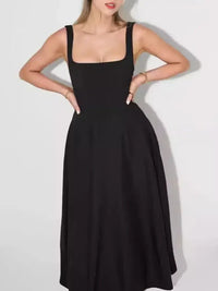 Square Neck Sleeveless Midi Dress - Update AvenueCasual DressesTrendsi100100755772820100100755772820Square Neck Sleeveless Midi DressBlack