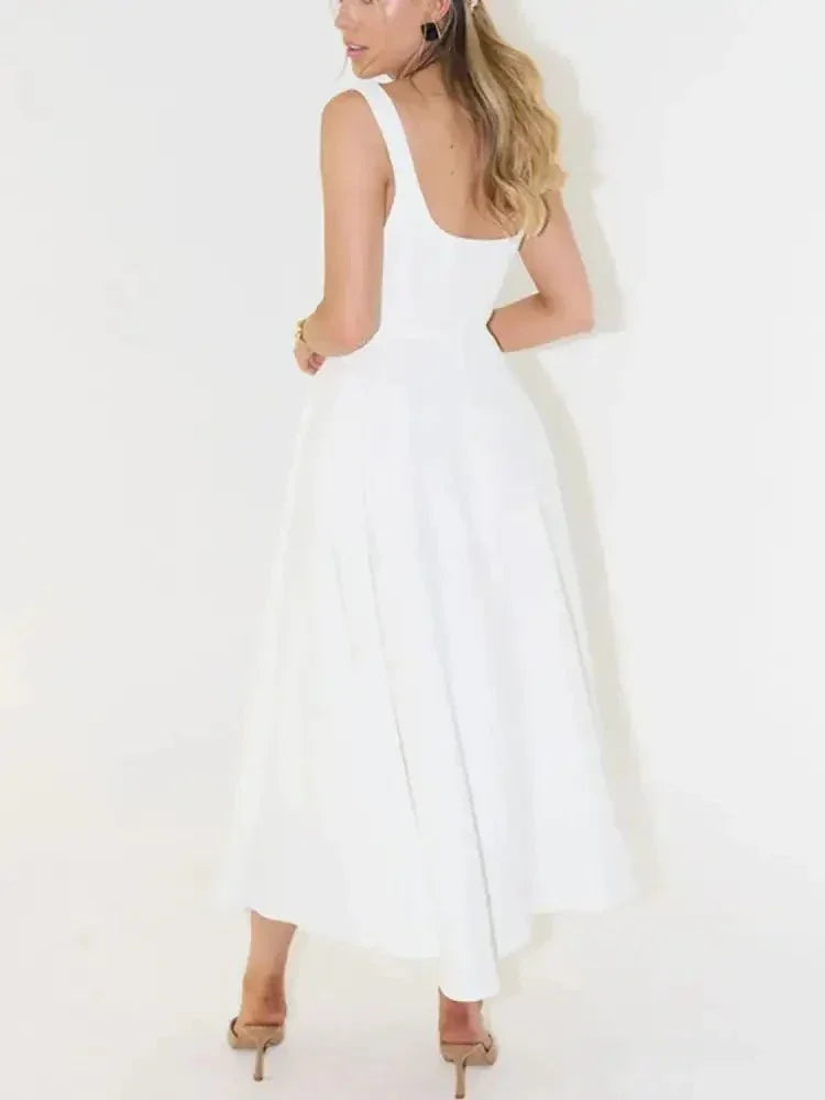 Square Neck Sleeveless Midi Dress - Update AvenueCasual DressesTrendsi100100755778668100100755778668Square Neck Sleeveless Midi DressWhite