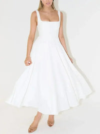 Square Neck Sleeveless Midi Dress - Update AvenueCasual DressesTrendsi100100755778668100100755778668Square Neck Sleeveless Midi DressWhite