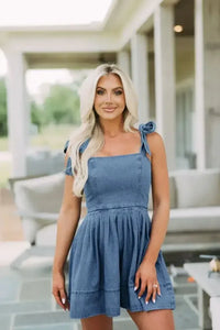 Square Neck Tie Shoulder Denim Dress - Update AvenueDenim Dresses & SkirtsTrendsi100100985959596100100985959596277c0ad3 - 1160 - 4dd5 - 951f - 3867aa28042a - MaxDusty Blue