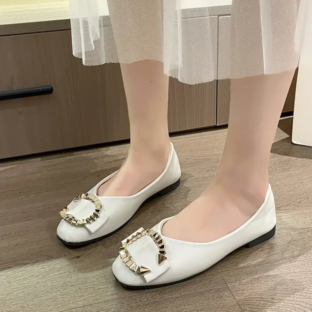 Square Toe Flat Slip-Ons