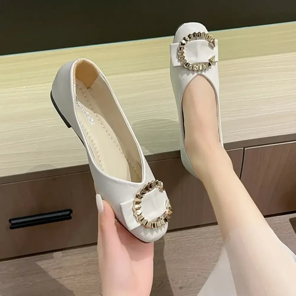 Square Toe Flat Slip-Ons