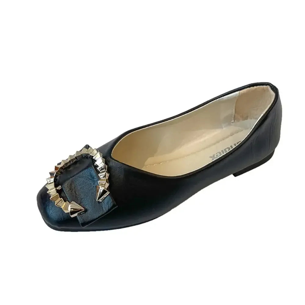 Square Toe Flat Slip-Ons