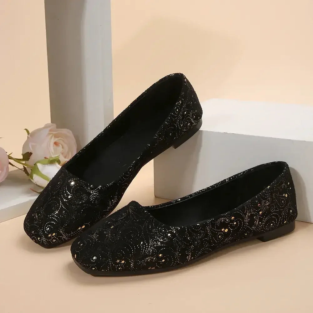 Square Toe Flat Slip-Ons