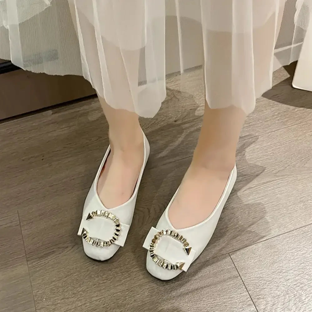 Square Toe Flat Slip-Ons