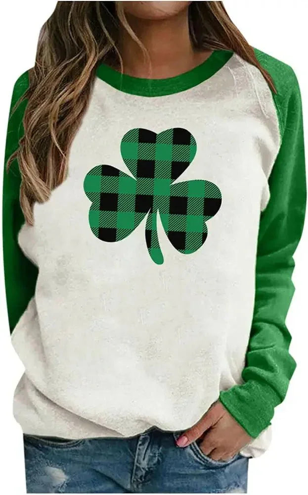 St. Patrick's Day long - sleeved clover raglan women's clothing European size Irish green foreign trade jacket spot wholesale - Update AvenueUpdate Avenues216754817347019St. Patrick's Day long - sleeved clover raglan women's clothing European size Irish green foreign trade jacket spot wholesale - Update AvenuesS