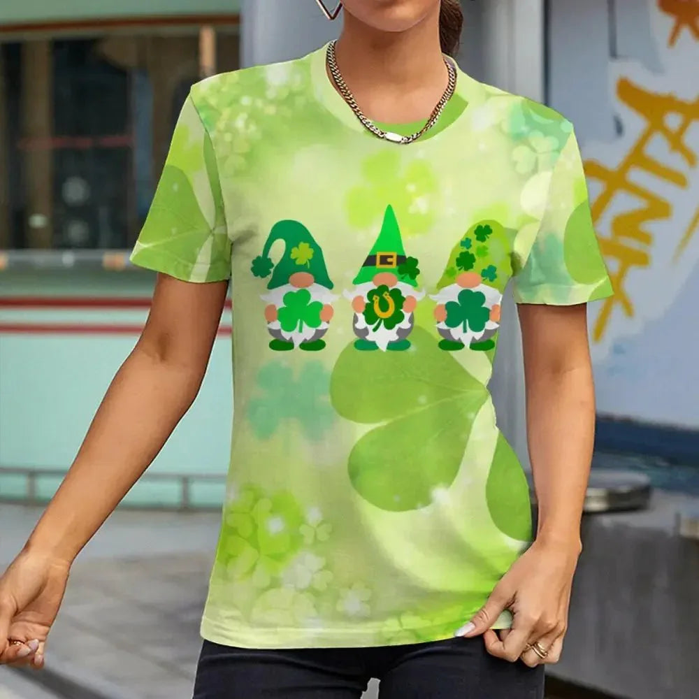St. Patrick's Day T-shirt plus size women's clothing independent station Amazon women's clothing full - body printed European and American printing short - sleeved TOP - Update AvenueUpdate Avenues211828169512001St. Patrick's Day T-shirt plus size women's clothing independent station Amazon women's clothing full - body printed European and American printing short - sleeved TOP - Update AvenuesM