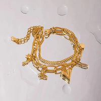Stainless Steel Double Layered Charm Bracelet - Update AvenueBraceletsTrendsi100500335931129100500335931129Stainless Steel Double Layered Charm BraceletGold