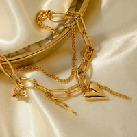Stainless Steel Double Layered Charm Bracelet - Update AvenueBraceletsTrendsi100500335931129100500335931129Stainless Steel Double Layered Charm BraceletGold