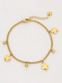 Stainless Steel Four Leaf Clover Bracelet