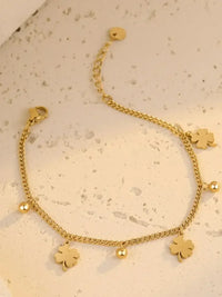 Stainless Steel Four Leaf Clover Bracelet