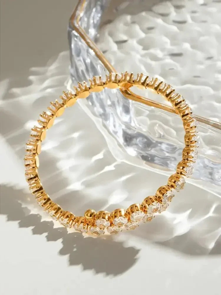 Stainless Steel Inlaid Zircon Bracelet - Update AvenueBraceletsTrendsi100500344341666100500344341666Stainless Steel Inlaid Zircon BraceletGold