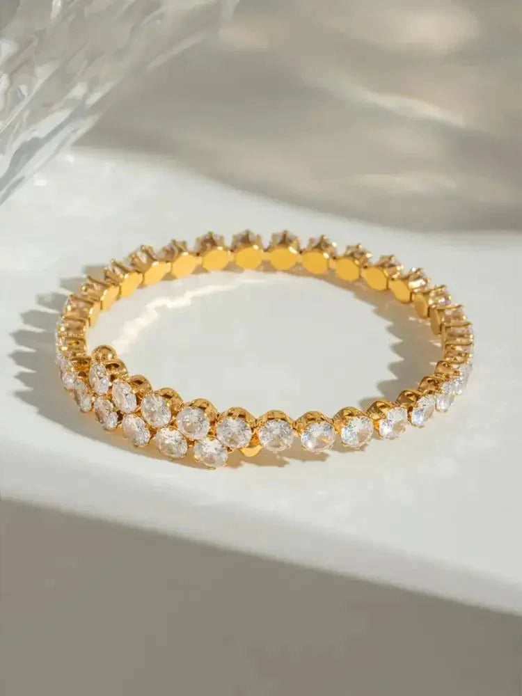 Stainless Steel Inlaid Zircon Bracelet - Update AvenueBraceletsTrendsi100500344341666100500344341666Stainless Steel Inlaid Zircon BraceletGold