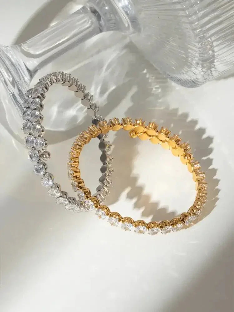 Stainless Steel Inlaid Zircon Bracelet - Update AvenueBraceletsTrendsi100500344342687100500344342687Stainless Steel Inlaid Zircon BraceletSilver