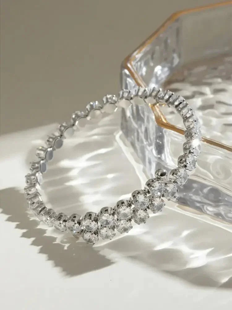 Stainless Steel Inlaid Zircon Bracelet - Update AvenueBraceletsTrendsi100500344342687100500344342687Stainless Steel Inlaid Zircon BraceletSilver