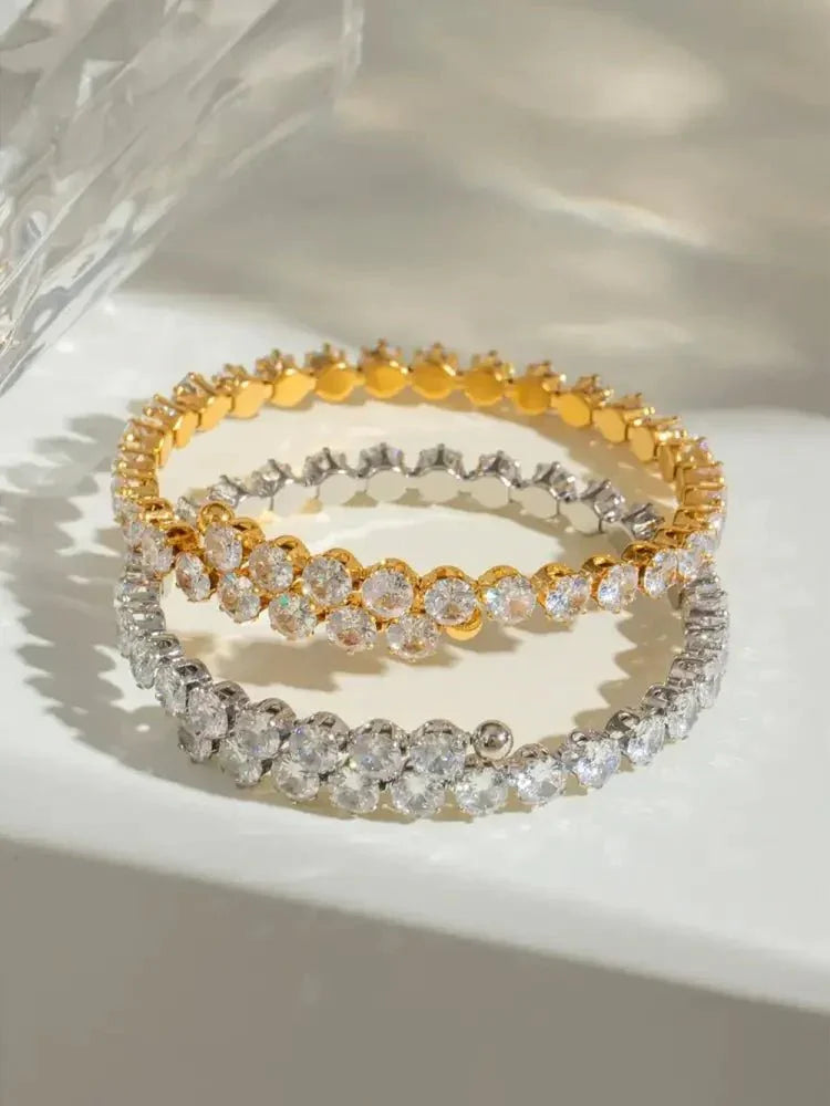 Stainless Steel Inlaid Zircon Bracelet - Update AvenueBraceletsTrendsi100500344342687100500344342687Stainless Steel Inlaid Zircon BraceletSilver
