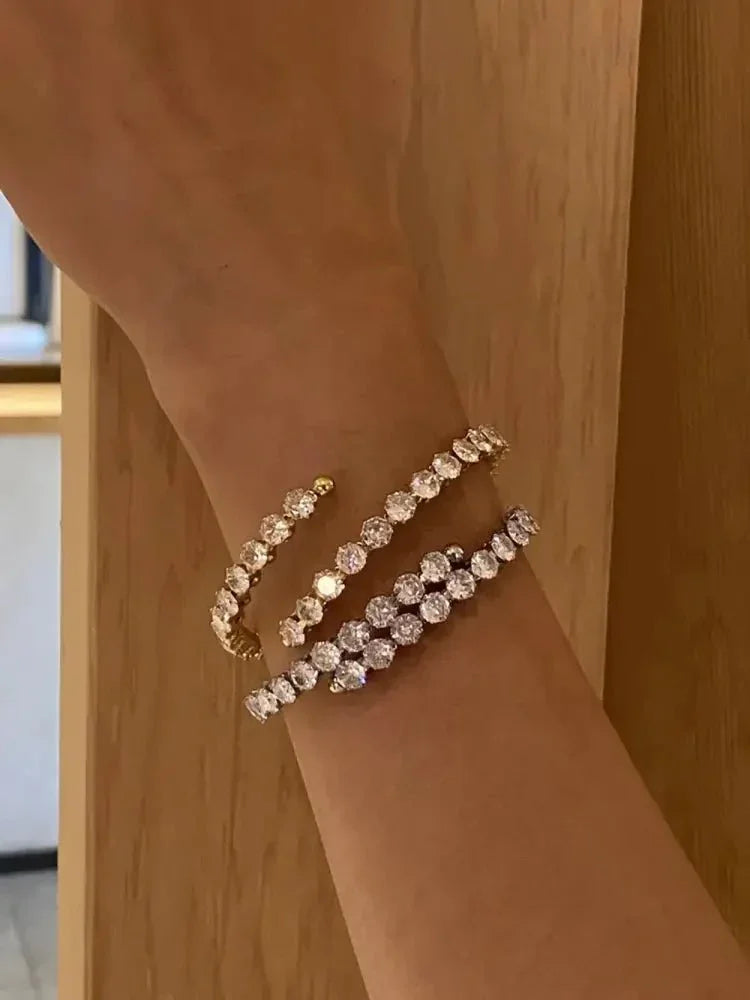 Stainless Steel Inlaid Zircon Bracelet - Update AvenueBraceletsTrendsi100500344342687100500344342687Stainless Steel Inlaid Zircon BraceletSilver