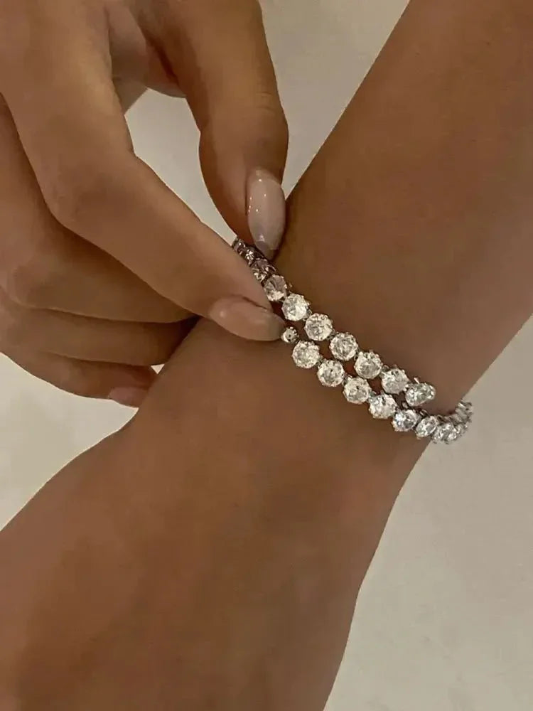 Stainless Steel Inlaid Zircon Bracelet - Update AvenueBraceletsTrendsi100500344342687100500344342687Stainless Steel Inlaid Zircon BraceletSilver