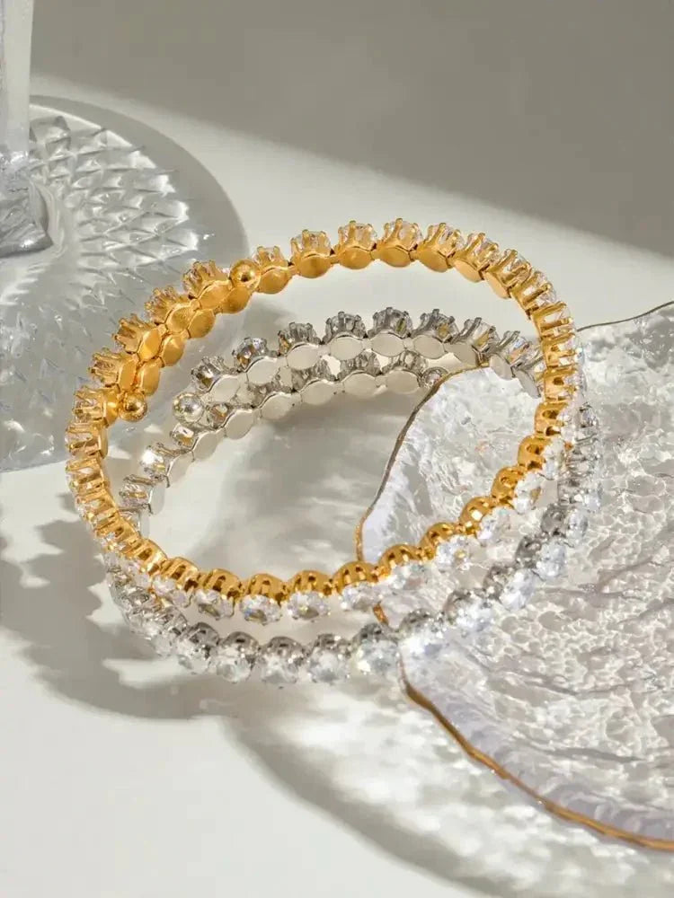 Stainless Steel Inlaid Zircon Bracelet - Update AvenueBraceletsTrendsi100500344342687100500344342687Stainless Steel Inlaid Zircon BraceletSilver
