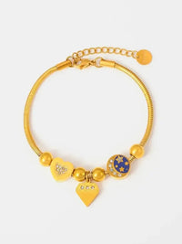 Stainless Steel Rhinestone Charm Bracelet - Update AvenueBraceletsTrendsi100500473371579100500473371579Stainless Steel Rhinestone Charm BraceletGold