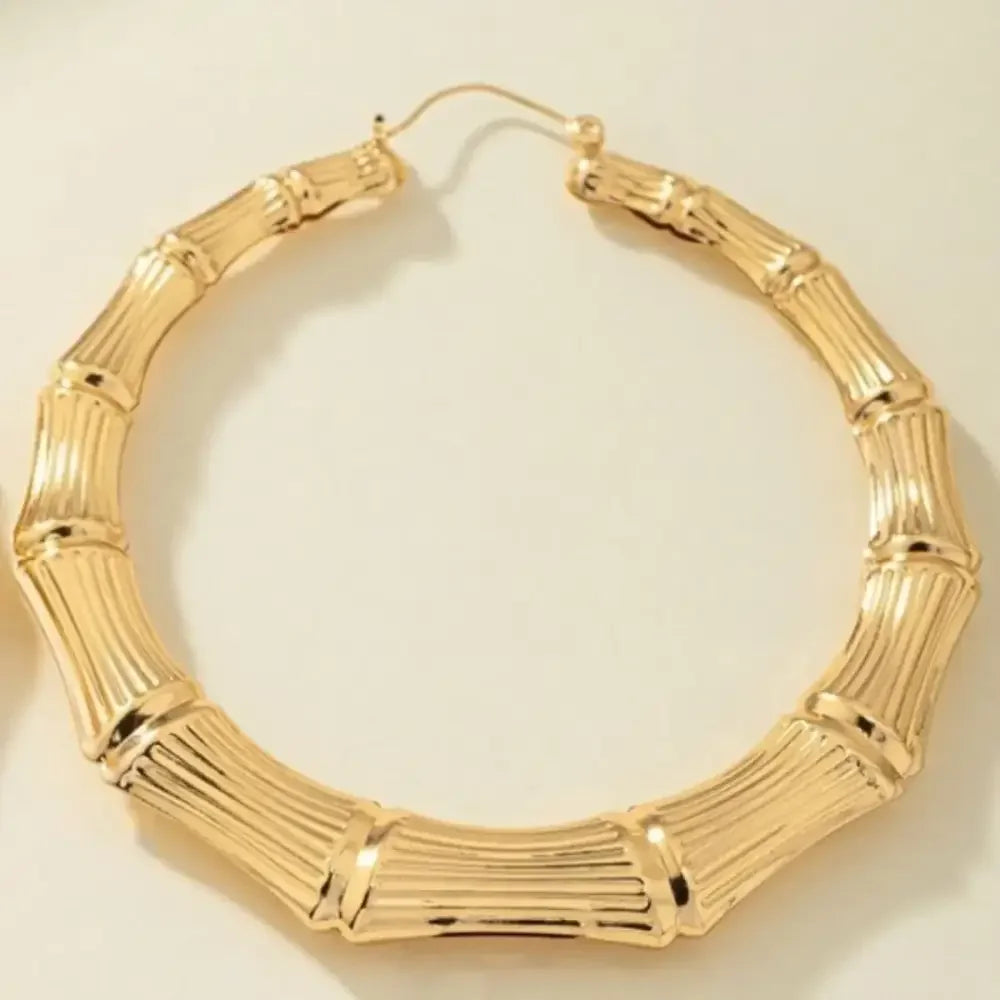Stainless Steel Textured Hoop Earrings