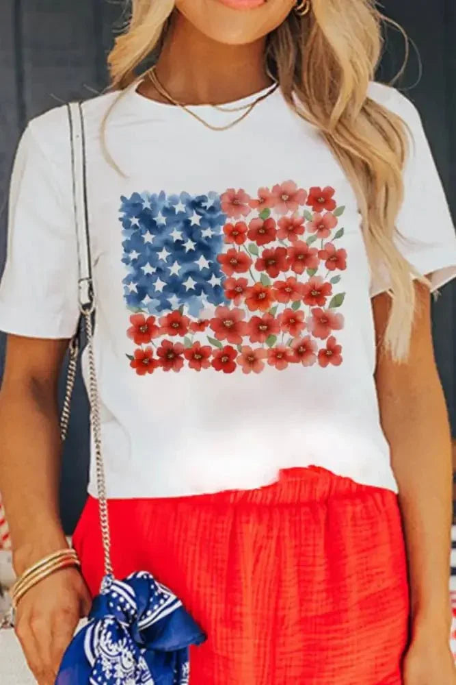 Star Floral American Flag Printed T Shirt - Update AvenueT-ShirtsTrendsi1001004048100411001004048100412873fa0f - 1314 - 4e60 - 932a - 3b383cbb5bea - Max - OriginWhite