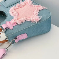 Star Patch Shoulder Bag with Chunky Chain