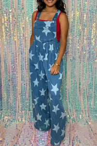 Star Print Buttoned Strap Wide Leg Denim Overalls - Update AvenueHonor the Stars and StripesTrendsi10010016054783310010016054783337c044ea - e824 - 4077 - b7af - 07e758945f1a - MaxMedium