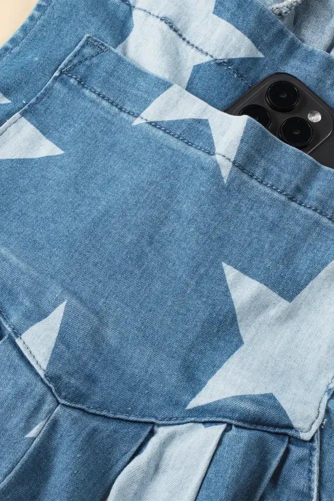 Star Print Buttoned Strap Wide Leg Denim Overalls - Update AvenueHonor the Stars and StripesTrendsi1001001605478331001001605478330b4d86bebd4a43f4b246fb29f61c6f78 - MaxMedium