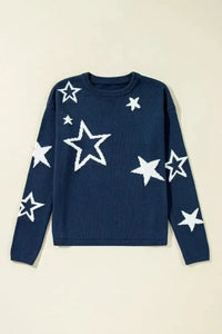 Star Round Neck Long Sleeve Sweater - Update AvenueHonor the Stars and StripesTrendsi1001009370610641001009370610647f2ac11e - 3da0 - 41c1 - 8bfb - 09157c6c0584 - MaxDark Navy