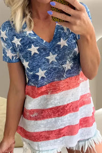 Star & Stripes V - Neck Short Sleeve T-Shirt - Update AvenueHonor the Stars and StripesTrendsi100100888401629100100888401629e8ea7927 - 2b48 - 4996 - 9ae8 - 1ae009337ec2 - MaxDusty Blue