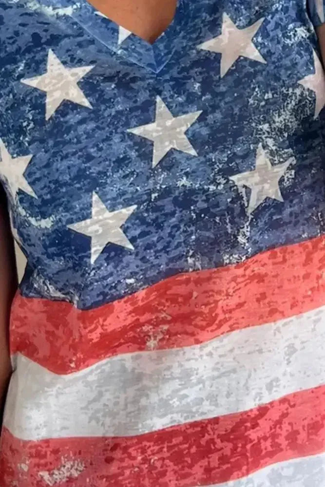 Star & Stripes V - Neck Short Sleeve T-Shirt - Update AvenueHonor the Stars and StripesTrendsi100100888401629100100888401629bdefd7ba - 04b9 - 4779 - 8662 - 146efc0c613b - MaxDusty Blue