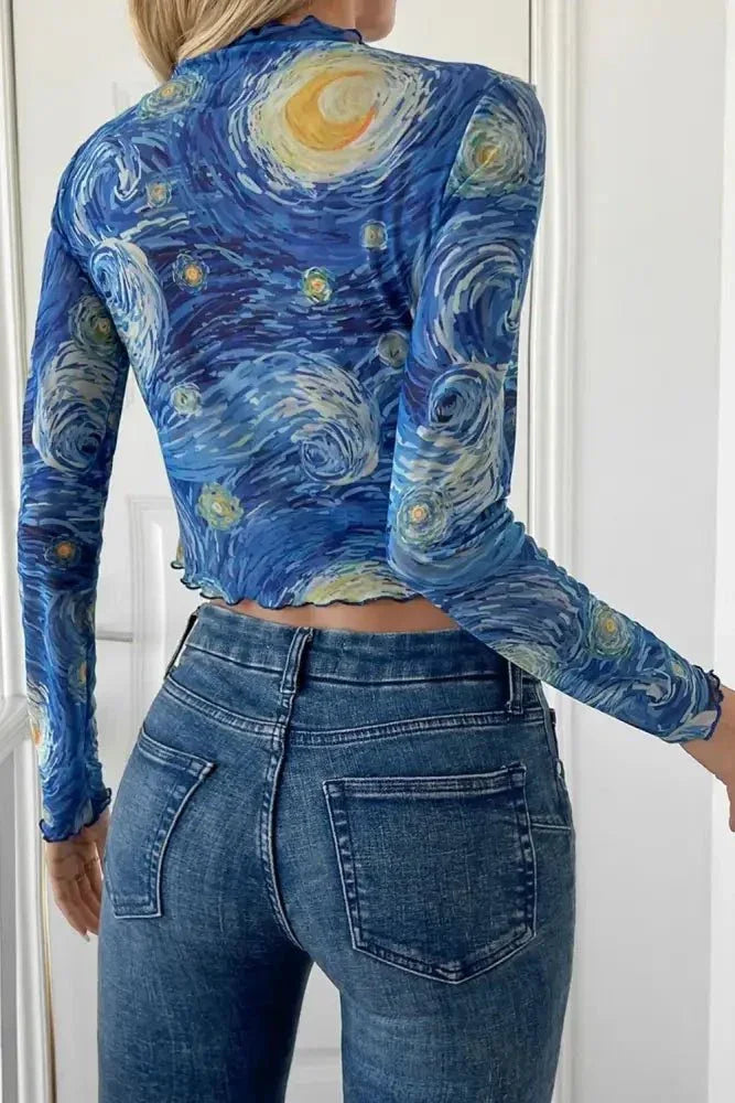 Starry Sky Cropped Mesh T-Shirt - Update AvenueFestival VibesTrendsi100100574501236100100574501236ec783318 - fc6e - 4f62 - 8e30 - 5d1a6554dd36 - MaxDusty Blue