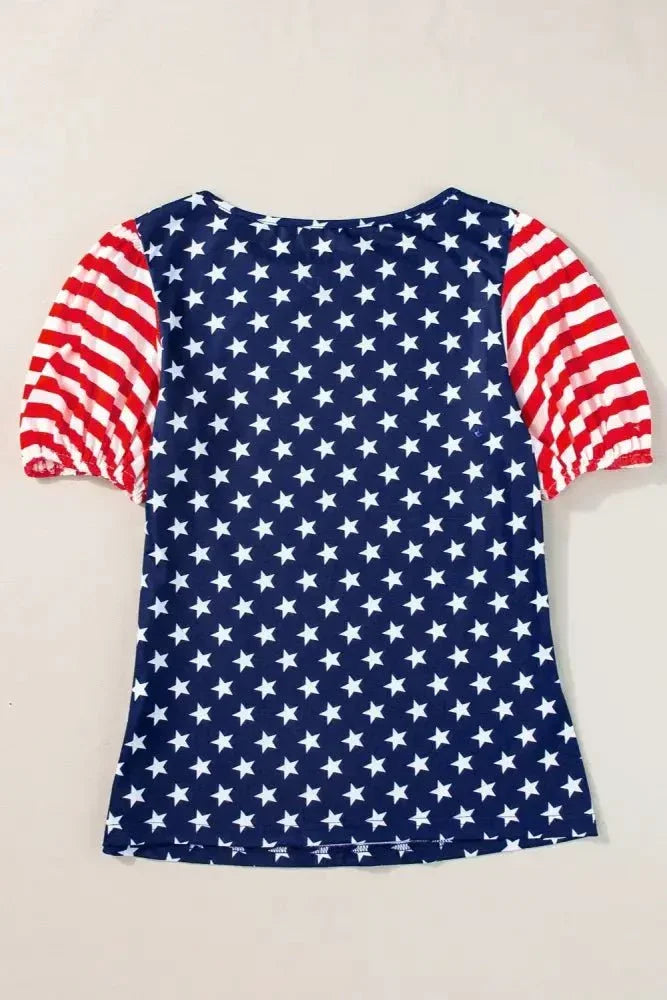Stars and Stripes Round Neck Short Sleeve Top - Update AvenueHonor the Stars and StripesTrendsi100100845741968100100845741968e3e06c62 - 8e5c - 441d - bdd1 - a41536426f8f - MaxNavy