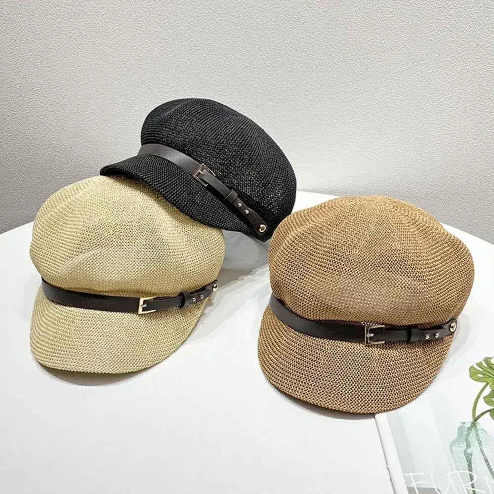 Straw Woven Buckle Hat