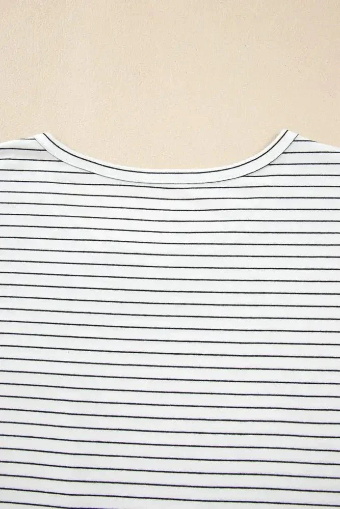 Stripe Cap Sleeve Crew Neck Casual Tee with Chest Pocket - Update AvenueT-ShirtsTrendsi1001002506846131001002506846139f0518a7 - 91ce - 4f6f - 990a - 8afea8b13597 - Max - OriginWhite