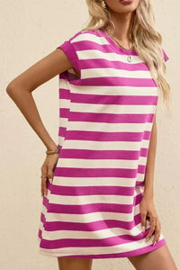 Stripe Cap Sleeve Pocketed Shift Tee Dress - Update AvenueEffortless Elegance: DressesTrendsi100100799030947100100799030947ae4d6a5e - 4e93 - 4e73 - b0b1 - 8a48144577fe - Max - OriginRed - Violet