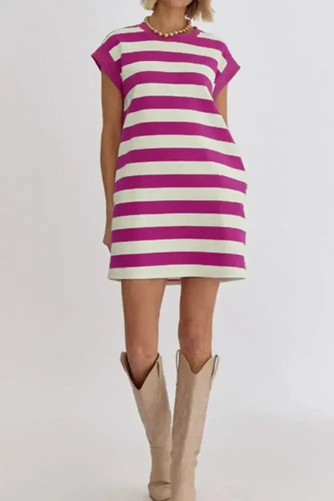 Stripe Cap Sleeve Pocketed Shift Tee Dress - Update AvenueEffortless Elegance: DressesTrendsi1001007990309471001007990309475c96e394 - 2fee - 4412 - ad0d - c5f08952e576 - Max - OriginRed - Violet