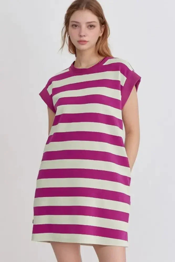 Stripe Cap Sleeve Pocketed Shift Tee Dress - Update AvenueEffortless Elegance: DressesTrendsi10010079903094710010079903094769a3ccb1 - 5b4b - 4a94 - 8547 - 6d8363da7102 - Max - OriginRed - Violet