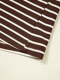 Stripe Cropped Crew Neck Long Sleeve T Shirt - Update AvenueT-ShirtsTrendsi100100149342545100100149342545d933a2d62e9249c0a614d762d0fc0650 - Max - OriginBrown Stripe